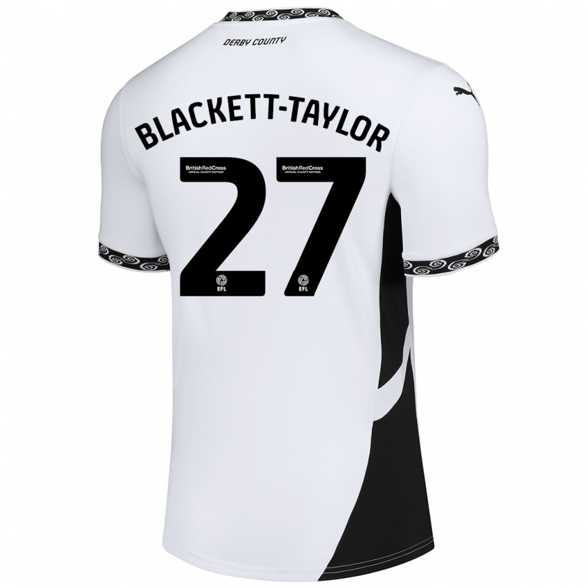 Kandiny Mujer Camiseta Corey Blackett-Taylor #27 Blanco Negro 1ª Equipación 2024/25 La Camisa Chile