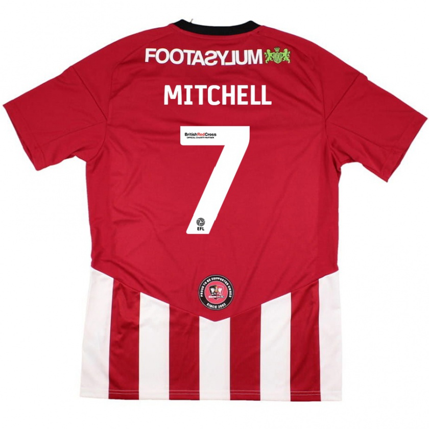 Kandiny Mujer Camiseta Demetri Mitchell #7 Rojo Blanco 1ª Equipación 2024/25 La Camisa Chile