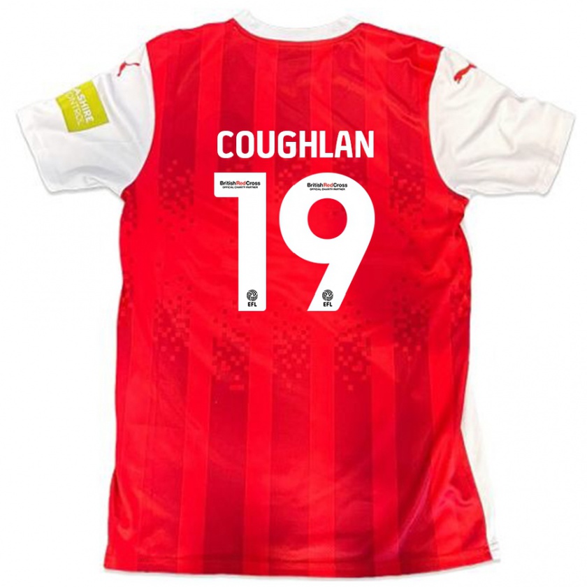 Kandiny Mujer Camiseta Ronan Coughlan #19 Rojo Blanco 1ª Equipación 2024/25 La Camisa Chile