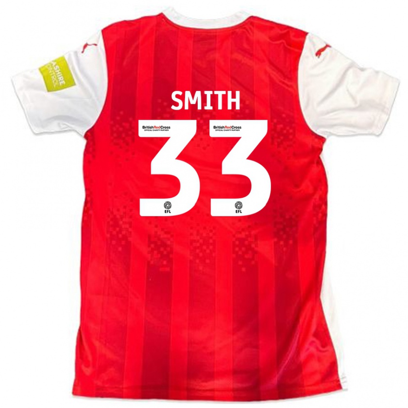 Kandiny Mujer Camiseta Pele Smith #33 Rojo Blanco 1ª Equipación 2024/25 La Camisa Chile