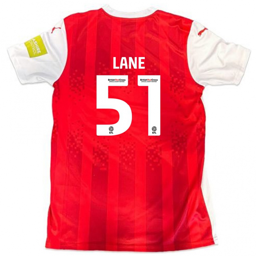 Kandiny Mujer Camiseta Mikey Lane #51 Rojo Blanco 1ª Equipación 2024/25 La Camisa Chile