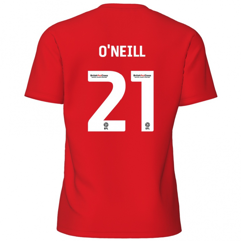 Kandiny Mujer Camiseta Ollie O'neill #21 Rojo 1ª Equipación 2024/25 La Camisa Chile