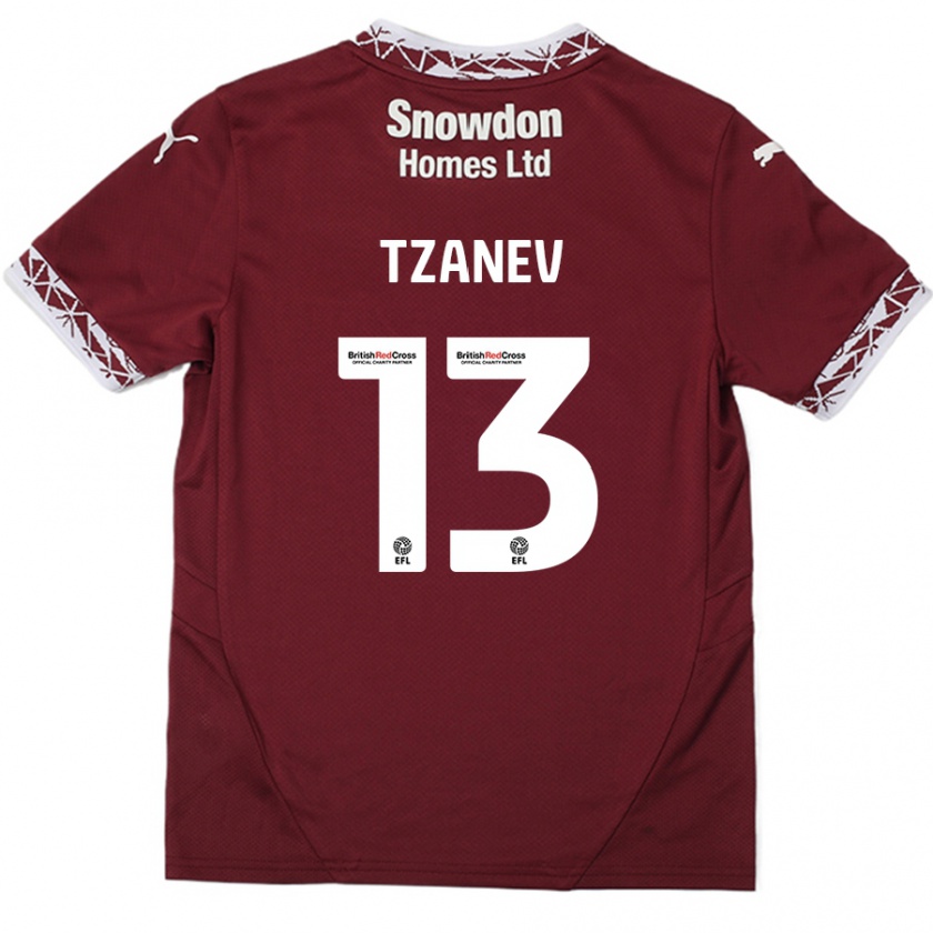 Kandiny Mujer Camiseta Nik Tzanev #13 Borgoña 1ª Equipación 2024/25 La Camisa Chile