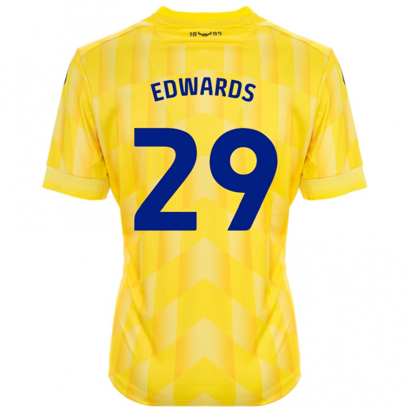 Kandiny Mujer Camiseta Kyle Edwards #29 Amarillo 1ª Equipación 2024/25 La Camisa Chile