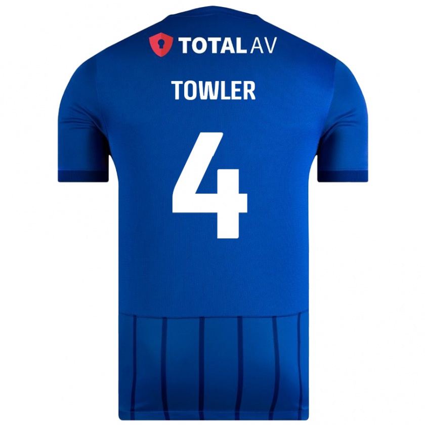 Kandiny Mujer Camiseta Ryley Towler #4 Azul 1ª Equipación 2024/25 La Camisa Chile