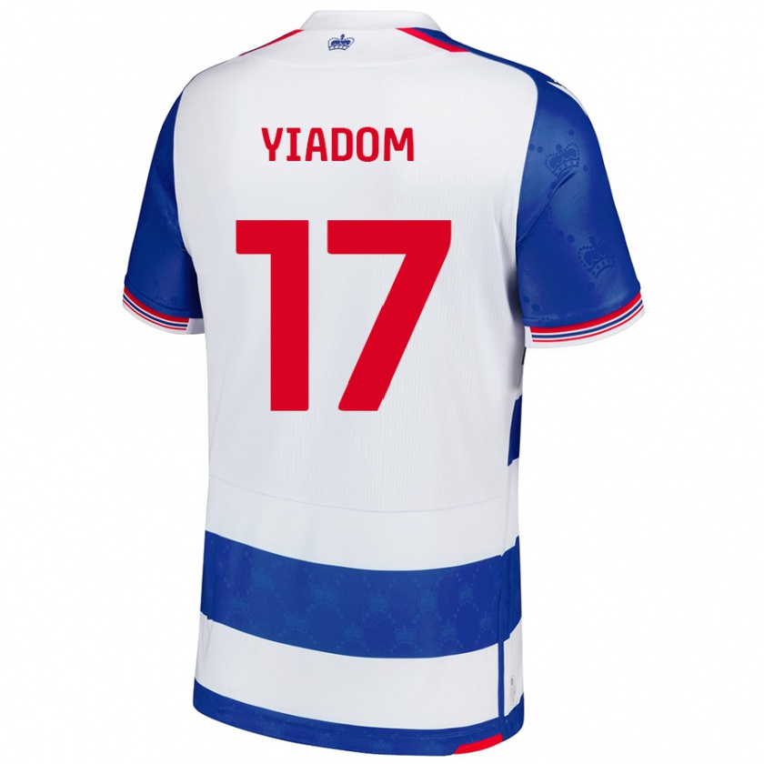 Kandiny Mujer Camiseta Andy Yiadom #17 Azul Blanco 1ª Equipación 2024/25 La Camisa Chile