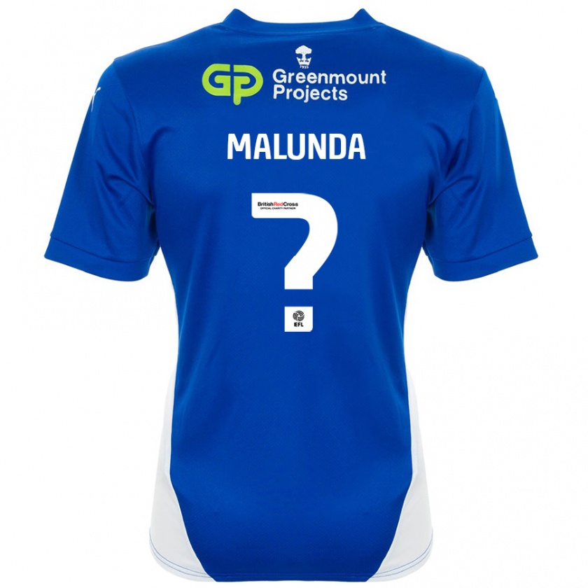 Kandiny Mujer Camiseta Troy Malunda #0 Azul Blanco 1ª Equipación 2024/25 La Camisa Chile