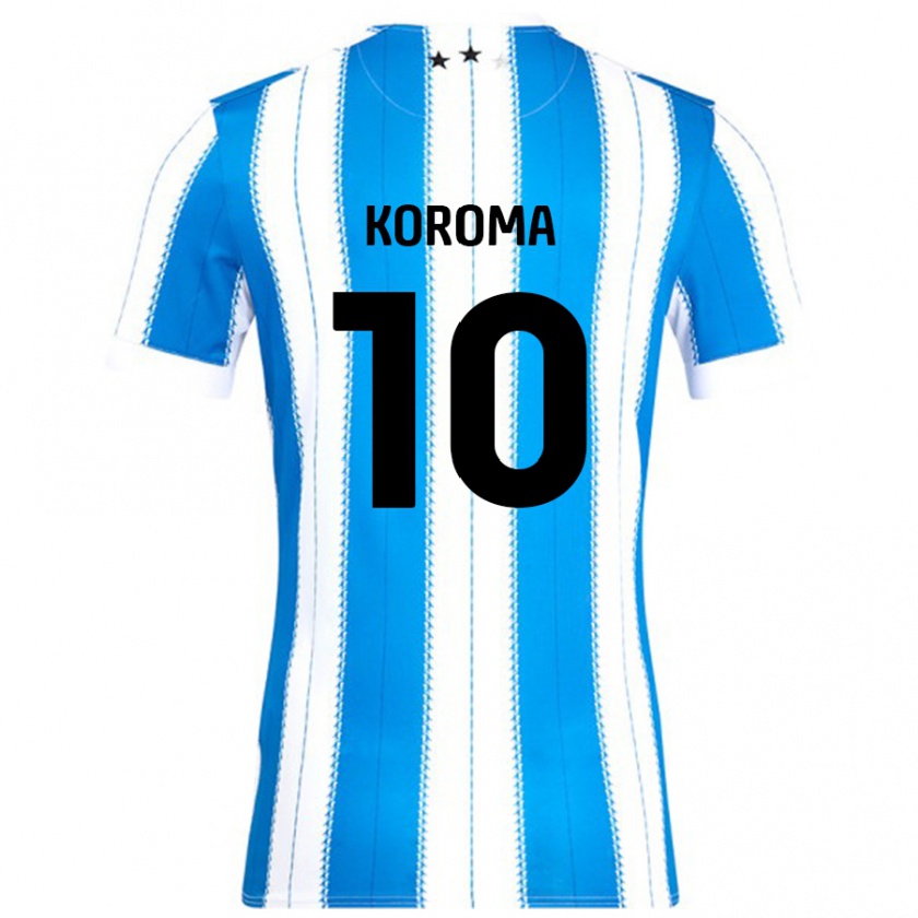 Kandiny Mujer Camiseta Josh Koroma #10 Azul Blanco 1ª Equipación 2024/25 La Camisa Chile