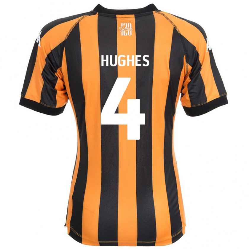 Kandiny Mujer Camiseta Charlie Hughes #4 Negro Ámbar 1ª Equipación 2024/25 La Camisa Chile