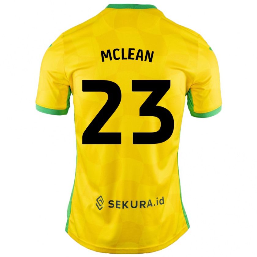 Kandiny Mujer Camiseta Kenny Mclean #23 Amarillo Verde 1ª Equipación 2024/25 La Camisa Chile