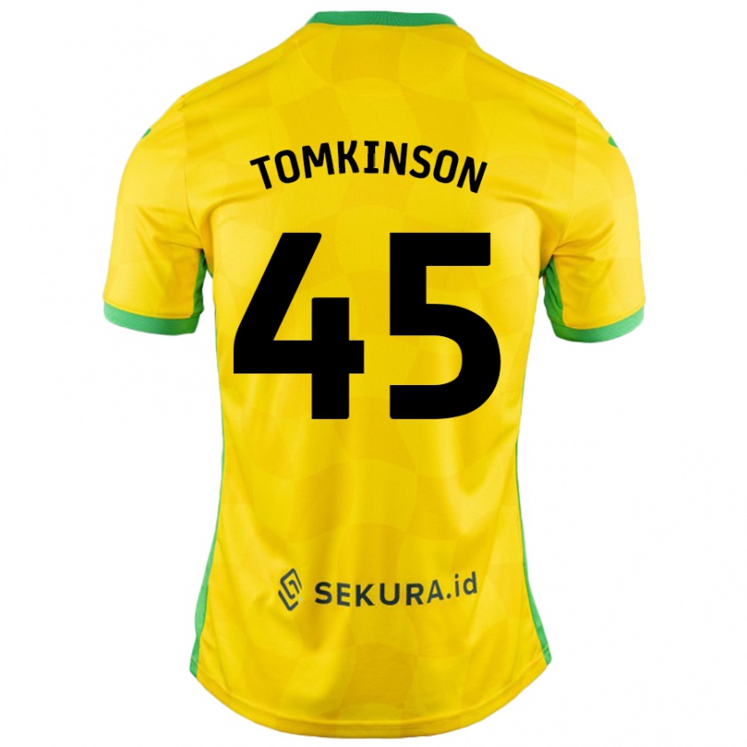 Kandiny Mujer Camiseta Jonathan Tomkinson #45 Amarillo Verde 1ª Equipación 2024/25 La Camisa Chile