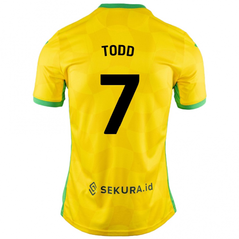 Kandiny Mujer Camiseta Megan Todd #7 Amarillo Verde 1ª Equipación 2024/25 La Camisa Chile