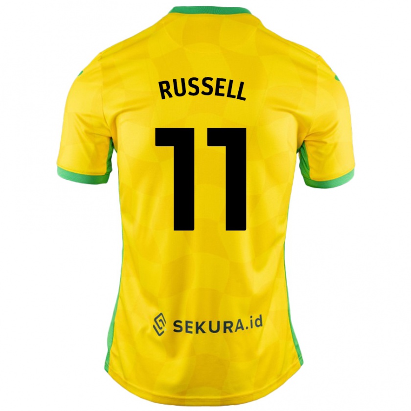 Kandiny Mujer Camiseta Rebecca Russell #11 Amarillo Verde 1ª Equipación 2024/25 La Camisa Chile