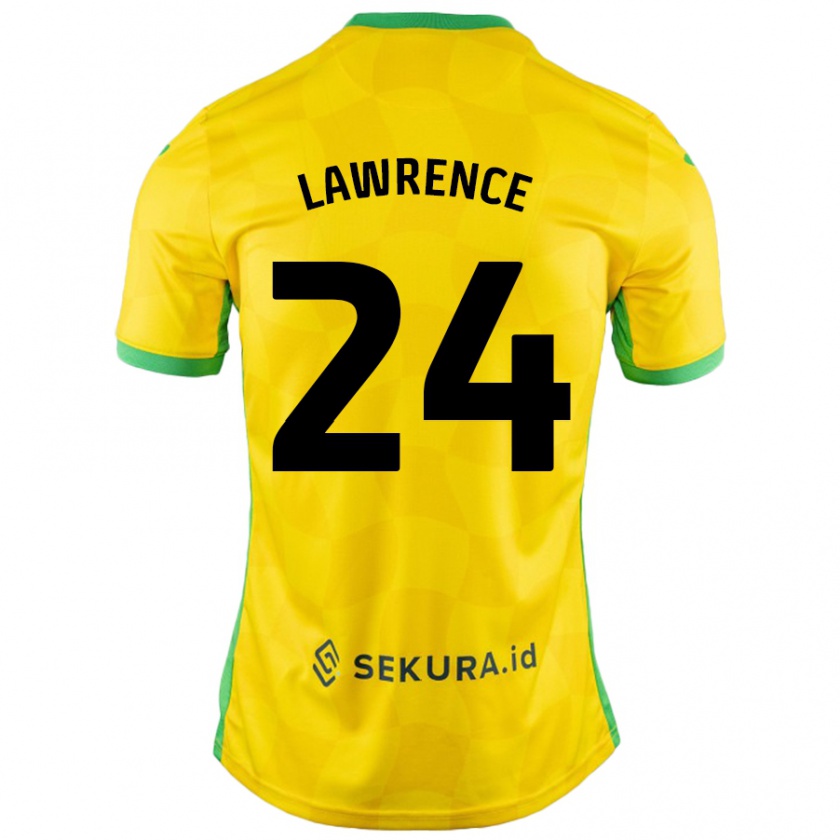 Kandiny Mujer Camiseta Rachel Lawrence #24 Amarillo Verde 1ª Equipación 2024/25 La Camisa Chile