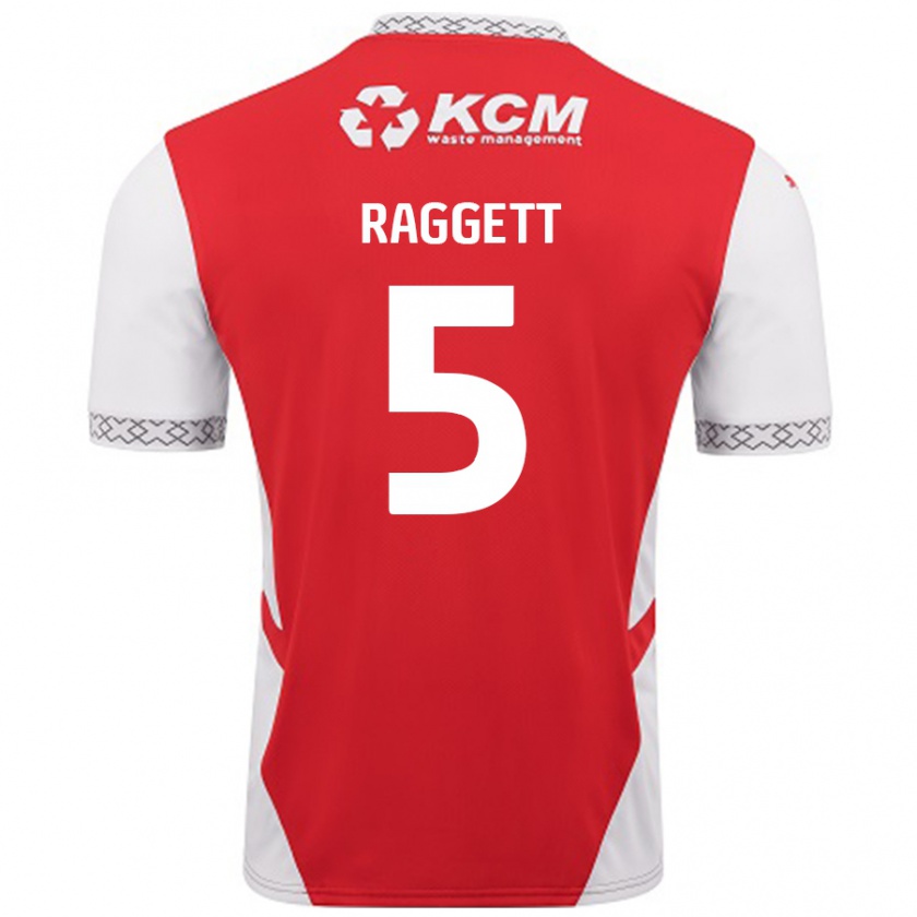 Kandiny Mujer Camiseta Sean Raggett #5 Rojo Blanco 1ª Equipación 2024/25 La Camisa Chile