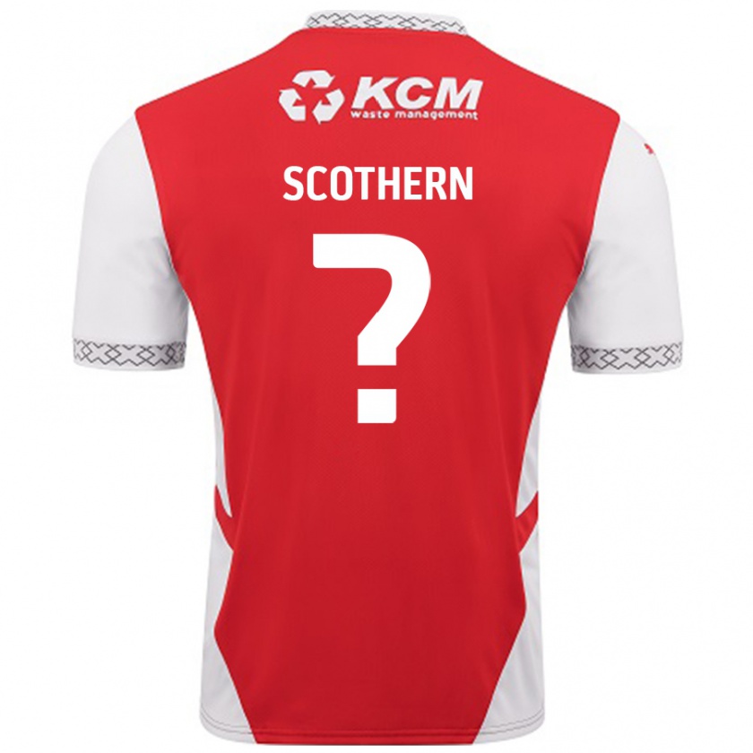 Kandiny Mujer Camiseta Ben Scothern #0 Rojo Blanco 1ª Equipación 2024/25 La Camisa Chile