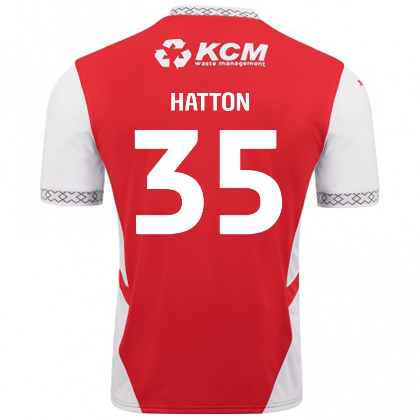 Kandiny Mujer Camiseta Ben Hatton #35 Rojo Blanco 1ª Equipación 2024/25 La Camisa Chile