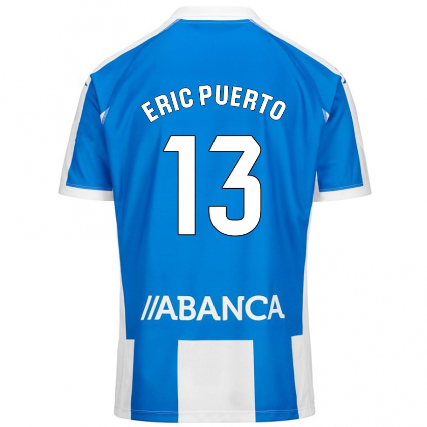 Kandiny Mujer Camiseta Eric Puerto #13 Azul Blanco 1ª Equipación 2024/25 La Camisa Chile