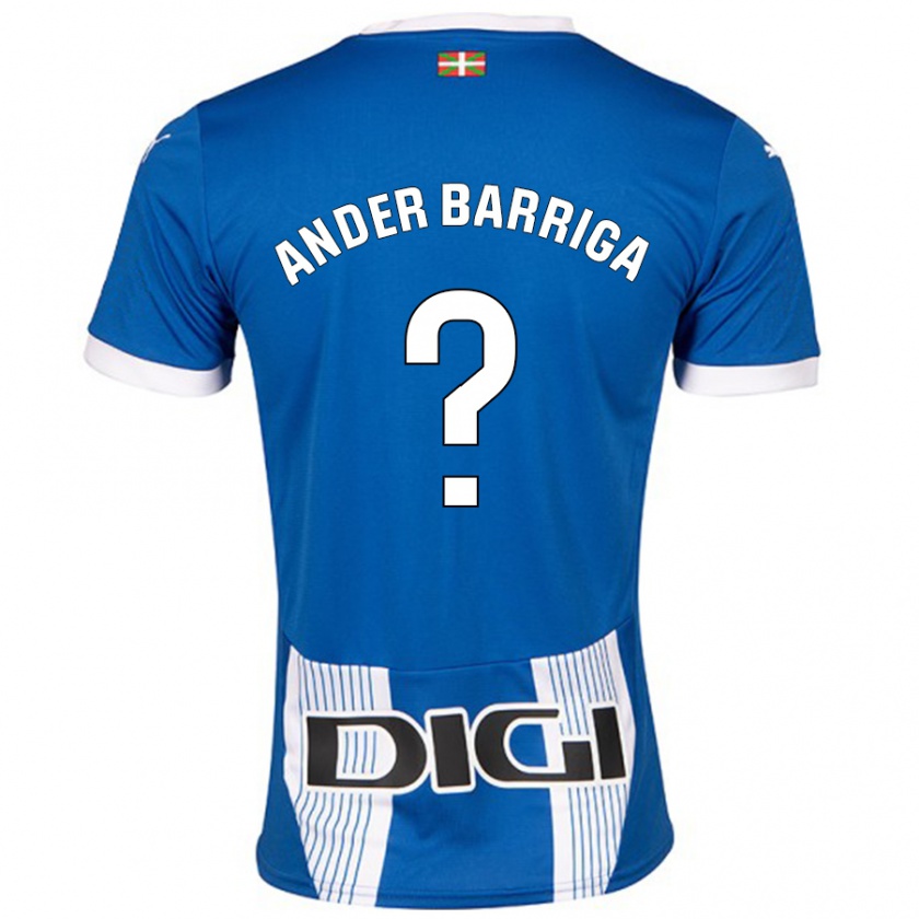 Kandiny Mujer Camiseta Jon Ander Barriga #0 Azul 1ª Equipación 2024/25 La Camisa Chile