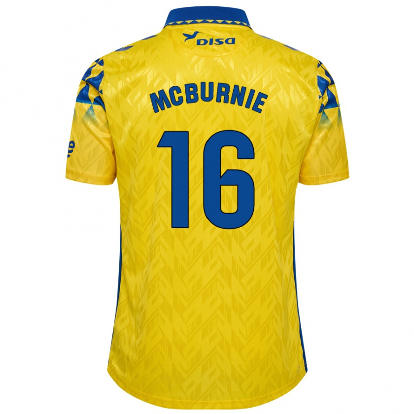 Kandiny Mujer Camiseta Oli Mcburnie #16 Amarillo Azul 1ª Equipación 2024/25 La Camisa Chile