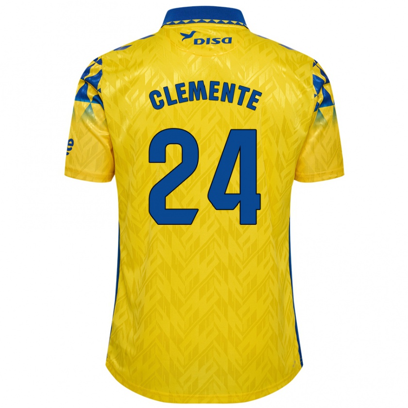 Kandiny Mujer Camiseta Enrique Clemente #24 Amarillo Azul 1ª Equipación 2024/25 La Camisa Chile