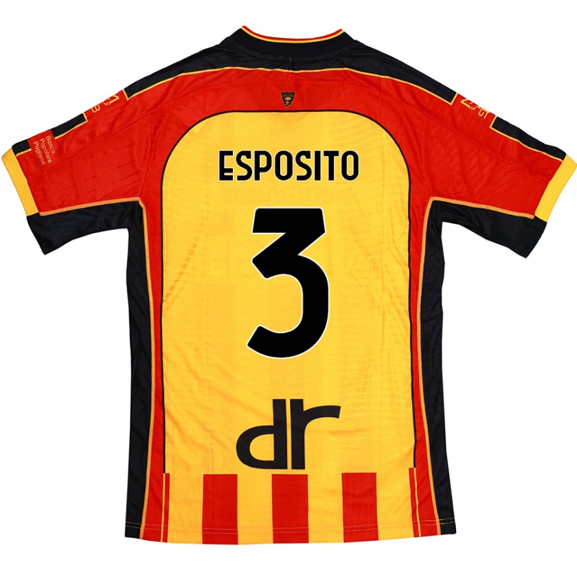 Kandiny Mujer Camiseta Sebastian Esposito #3 Amarillo Rojo 1ª Equipación 2024/25 La Camisa Chile