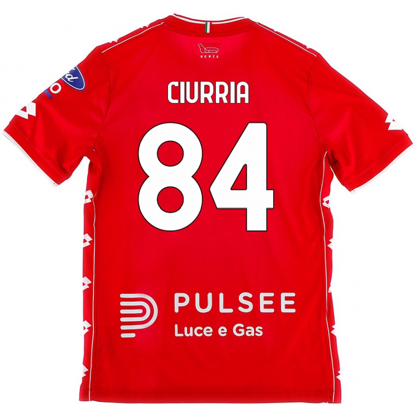 Kandiny Mujer Camiseta Patrick Ciurria #84 Rojo Blanco 1ª Equipación 2024/25 La Camisa Chile