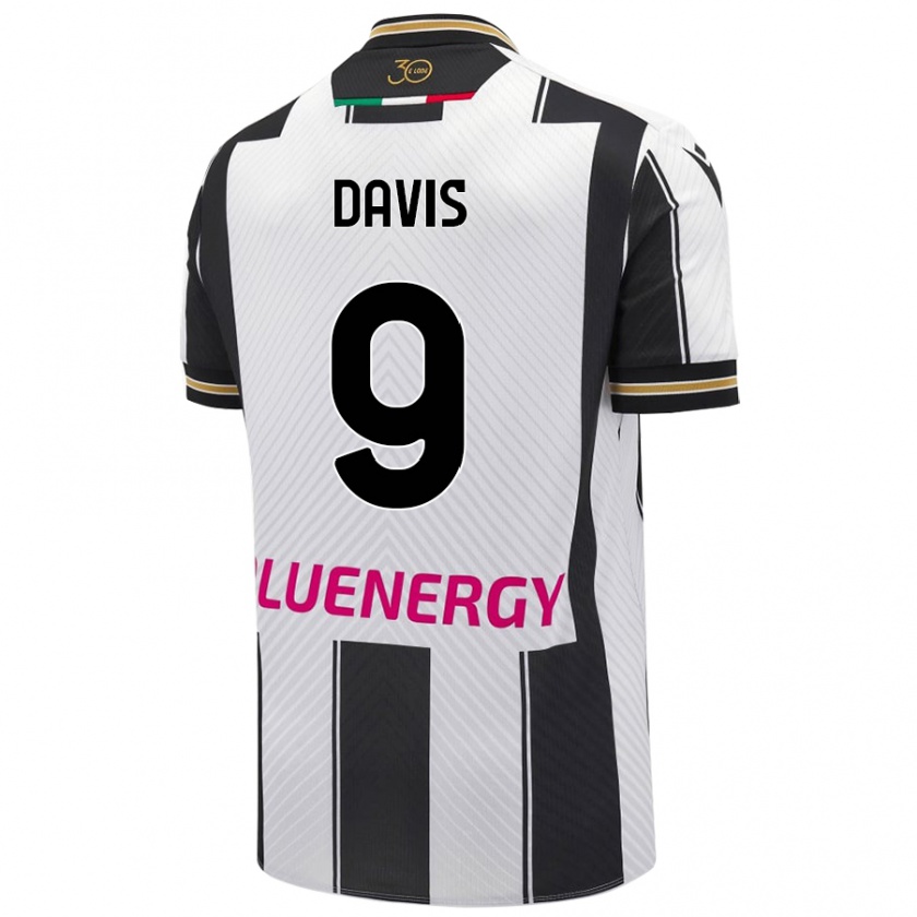 Kandiny Mujer Camiseta Keinan Davis #9 Blanco Negro 1ª Equipación 2024/25 La Camisa Chile