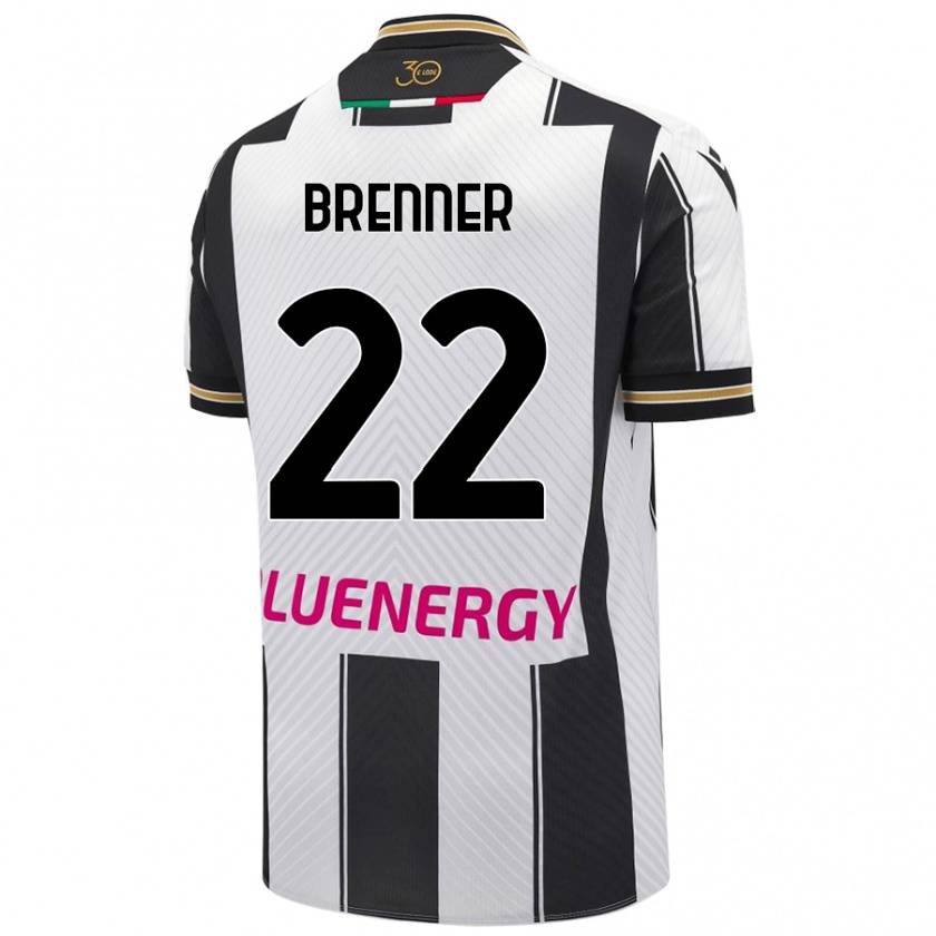 Kandiny Mujer Camiseta Brenner #22 Blanco Negro 1ª Equipación 2024/25 La Camisa Chile