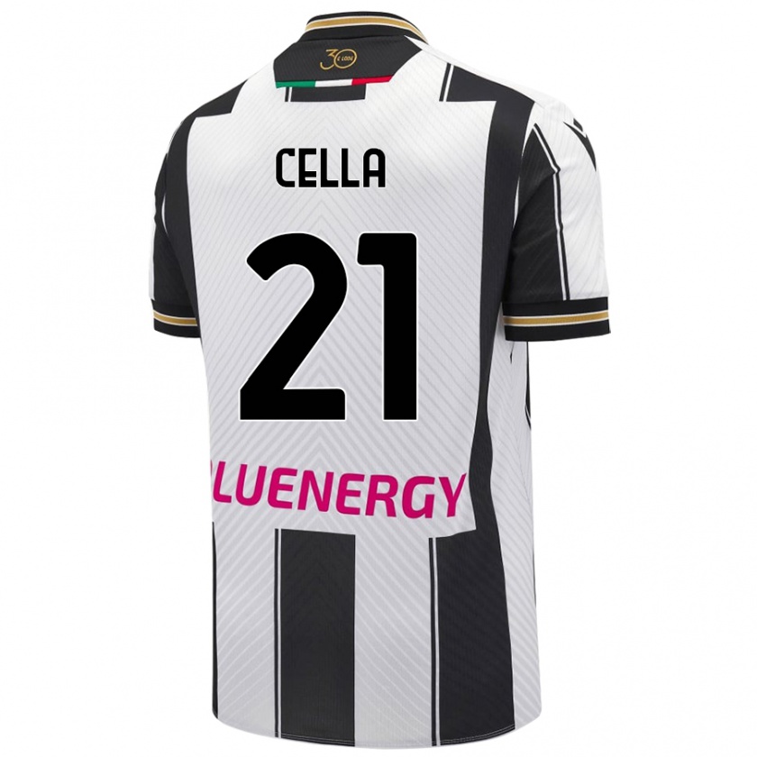 Kandiny Mujer Camiseta Leonardo Cella #21 Blanco Negro 1ª Equipación 2024/25 La Camisa Chile