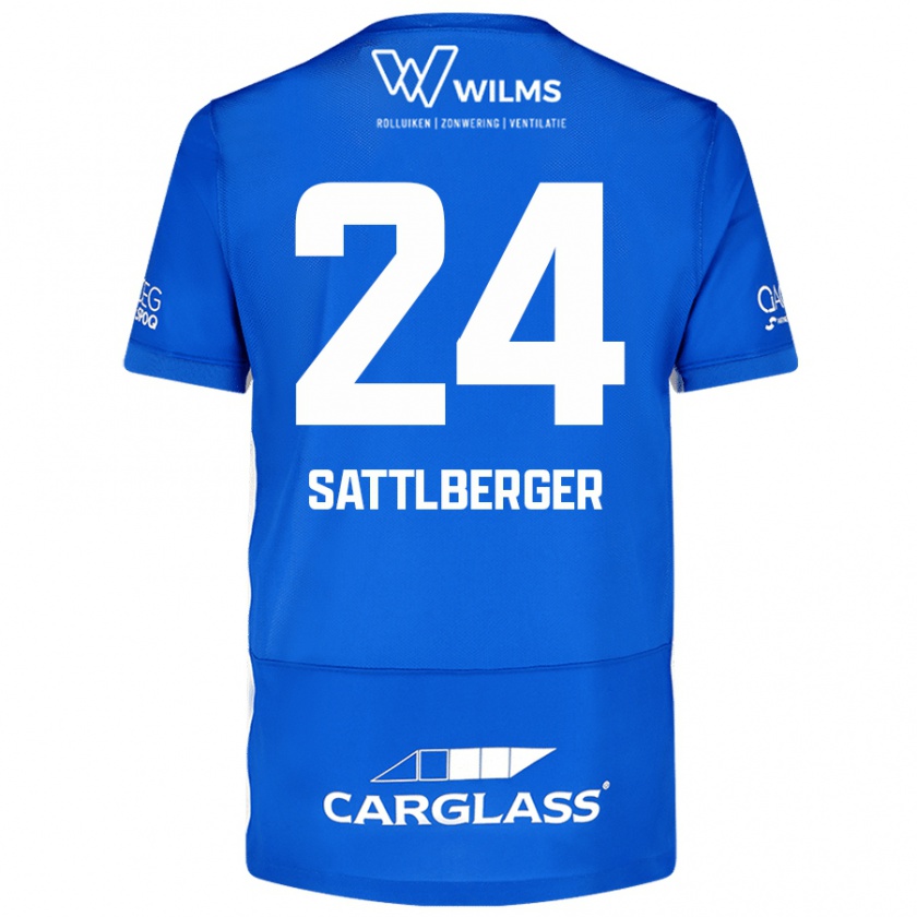 Kandiny Mujer Camiseta Nikolas Sattlberger #24 Azul 1ª Equipación 2024/25 La Camisa Chile