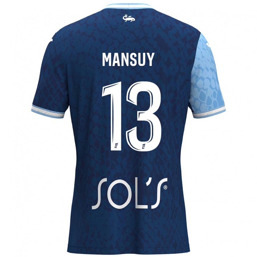 Kandiny Mujer Camiseta Héloïse Mansuy #13 Azul Cielo Azul Oscuro 1ª Equipación 2024/25 La Camisa Chile