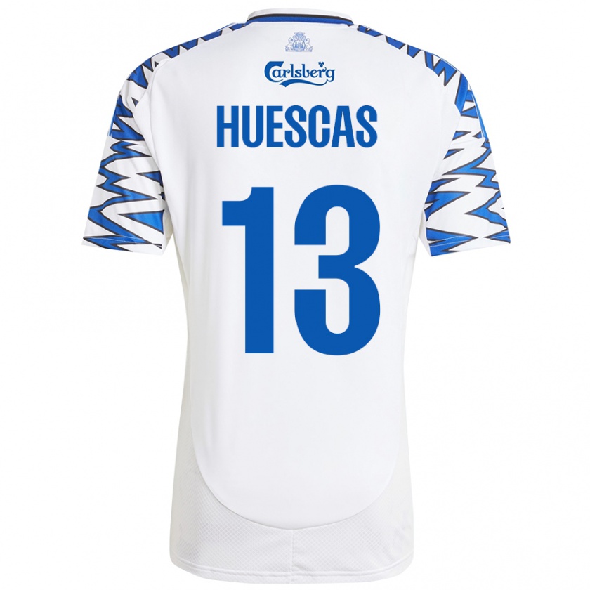 Kandiny Mujer Camiseta Rodrigo Huescas #13 Blanco Azul Cielo 1ª Equipación 2024/25 La Camisa Chile