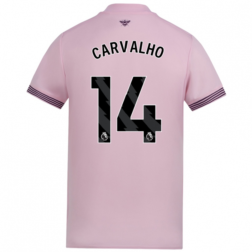 Kandiny Mujer Camiseta Fábio Carvalho #14 Rosa 2ª Equipación 2024/25 La Camisa Chile