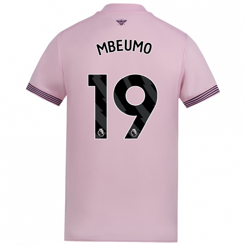 Kandiny Mujer Camiseta Bryan Mbeumo #19 Rosa 2ª Equipación 2024/25 La Camisa Chile