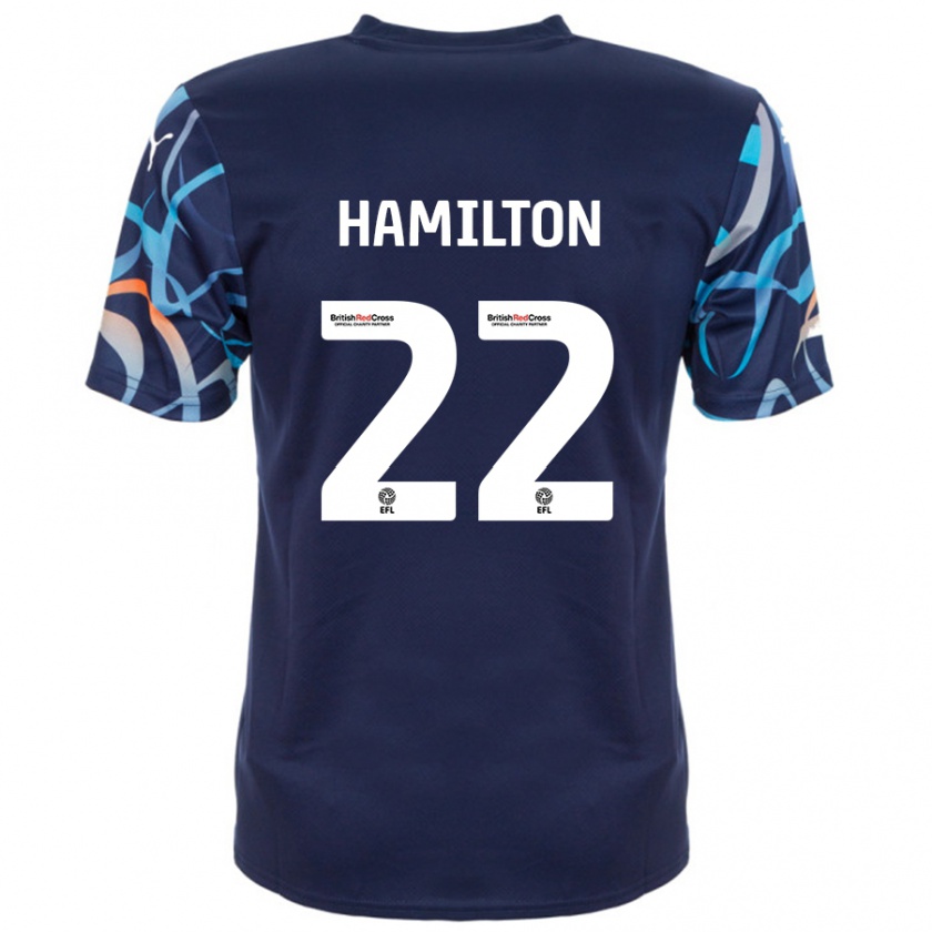 Kandiny Mujer Camiseta Cj Hamilton #22 Azul Marino 2ª Equipación 2024/25 La Camisa Chile