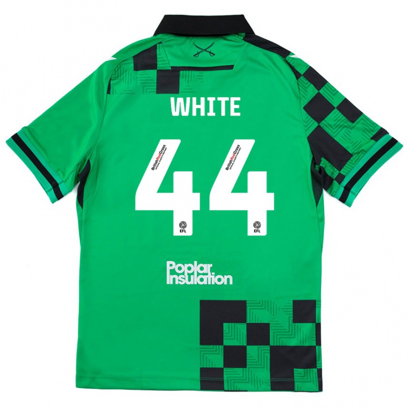 Kandiny Mujer Camiseta Charlie White #44 Verde Negro 2ª Equipación 2024/25 La Camisa Chile