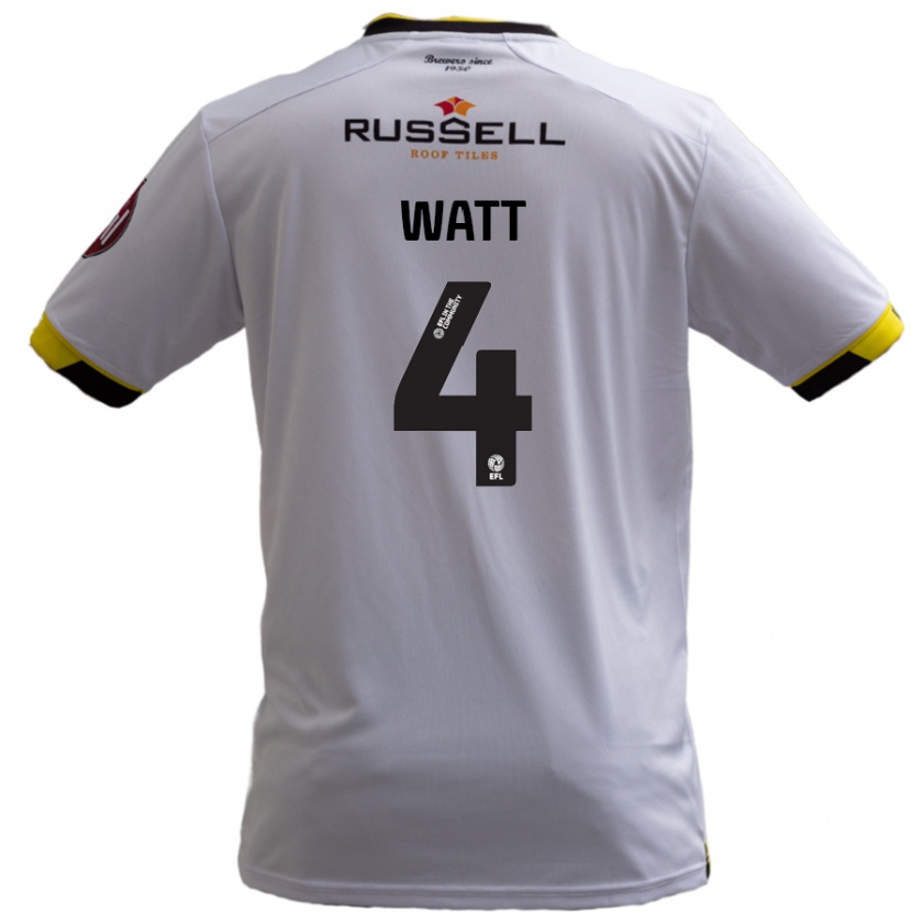 Kandiny Mujer Camiseta Elliot Watt #4 Blanco 2ª Equipación 2024/25 La Camisa Chile