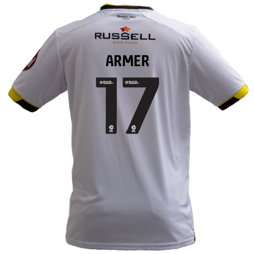 Kandiny Mujer Camiseta Jack Armer #17 Blanco 2ª Equipación 2024/25 La Camisa Chile