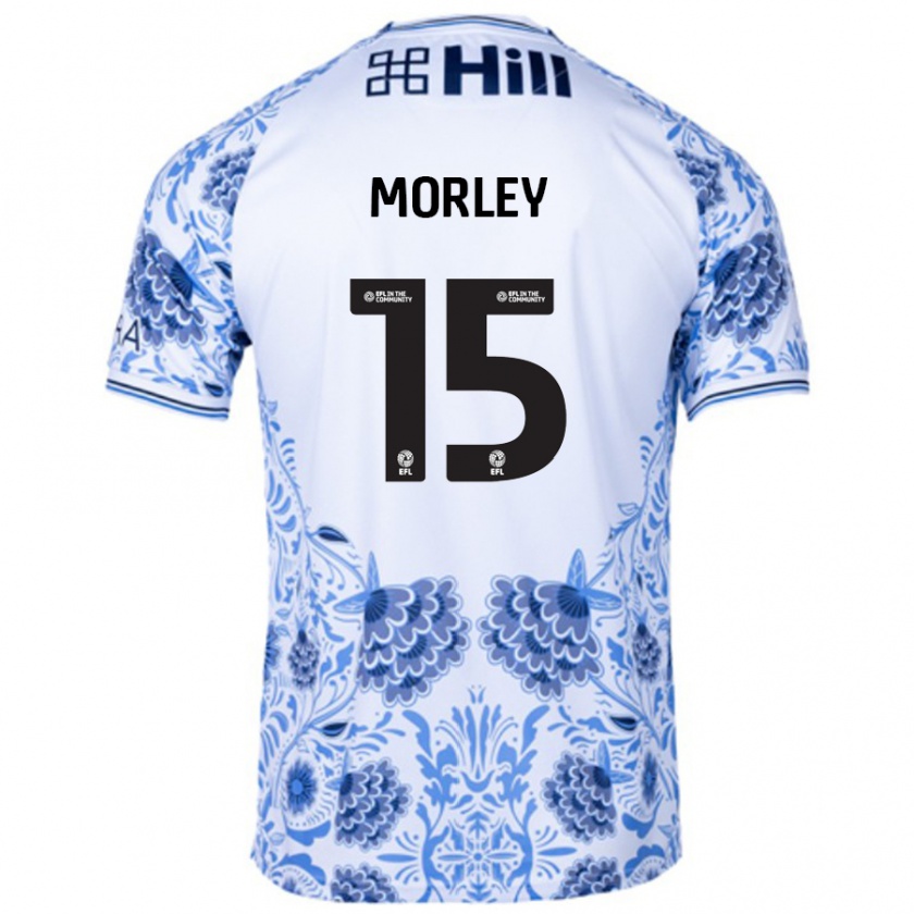 Kandiny Mujer Camiseta Jess Morley #15 Blanco Azul 2ª Equipación 2024/25 La Camisa Chile