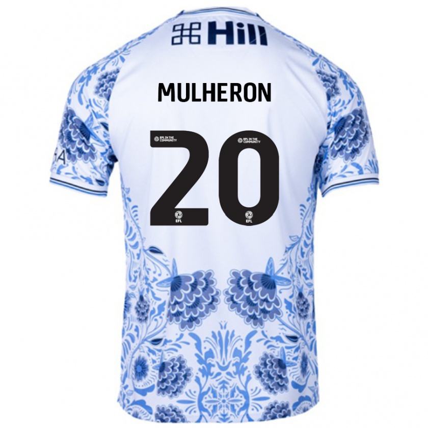 Kandiny Mujer Camiseta Bronwyn Mulheron #20 Blanco Azul 2ª Equipación 2024/25 La Camisa Chile