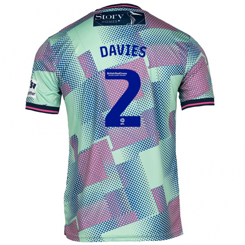 Kandiny Mujer Camiseta Archie Davies #2 Verde 2ª Equipación 2024/25 La Camisa Chile