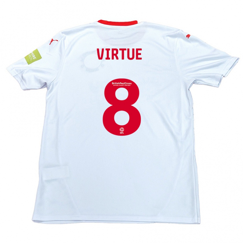 Kandiny Mujer Camiseta Matty Virtue #8 Blanco 2ª Equipación 2024/25 La Camisa Chile