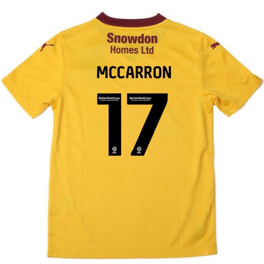 Kandiny Mujer Camiseta Liam Mccarron #17 Naranja Borgoña 2ª Equipación 2024/25 La Camisa Chile