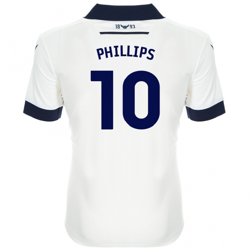 Kandiny Mujer Camiseta Matt Phillips #10 Blanco Azul Marino 2ª Equipación 2024/25 La Camisa Chile