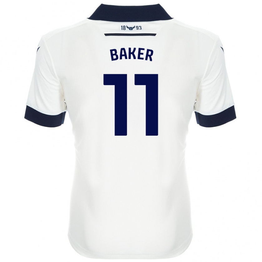 Kandiny Mujer Camiseta Sophie Baker #11 Blanco Azul Marino 2ª Equipación 2024/25 La Camisa Chile