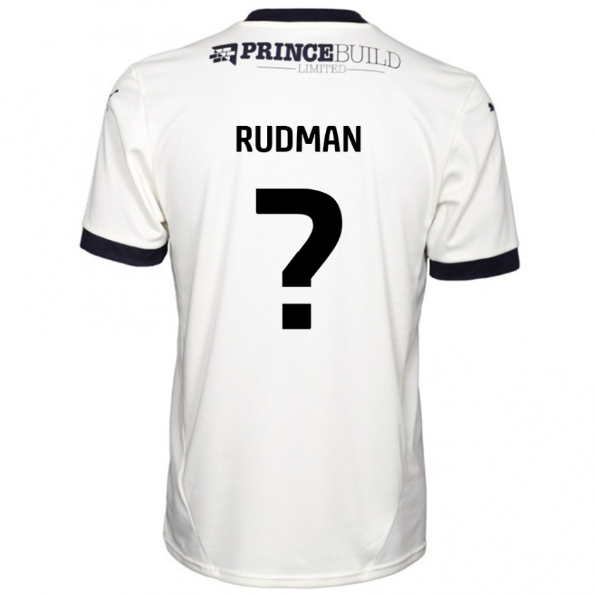 Kandiny Mujer Camiseta Nathan Rudman #0 Blanquecino Negro 2ª Equipación 2024/25 La Camisa Chile