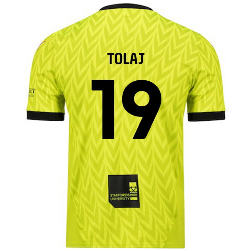 Kandiny Mujer Camiseta Lorent Tolaj #19 Verde Fluorescente 2ª Equipación 2024/25 La Camisa Chile