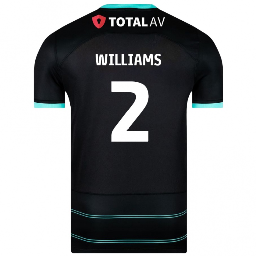 Kandiny Mujer Camiseta Jordan Williams #2 Negro 2ª Equipación 2024/25 La Camisa Chile