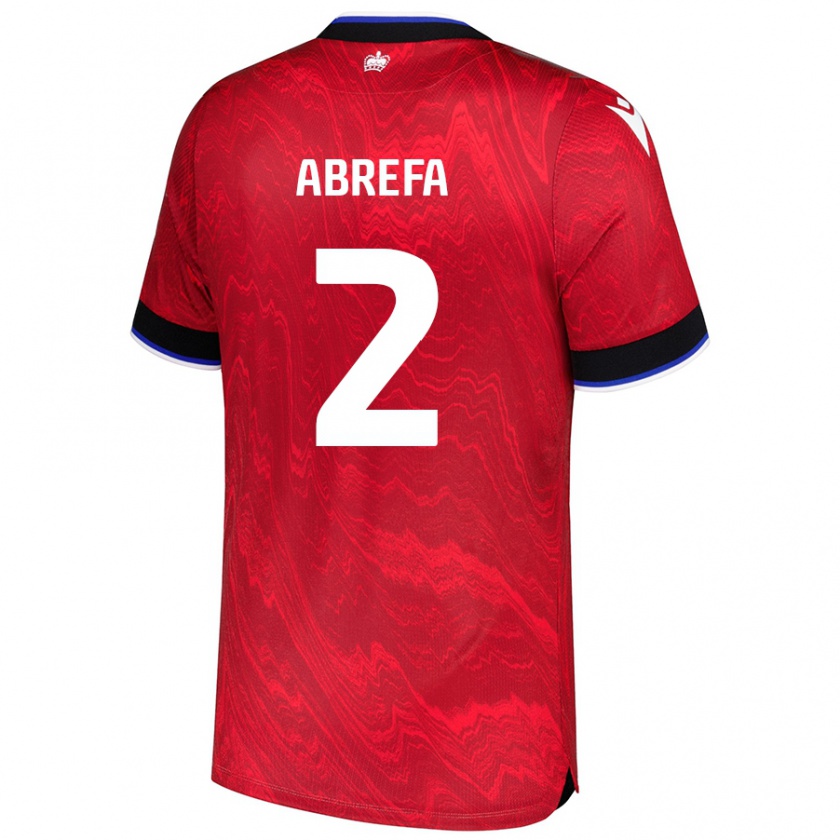 Kandiny Mujer Camiseta Kelvin Abrefa #2 Rojo Negro 2ª Equipación 2024/25 La Camisa Chile